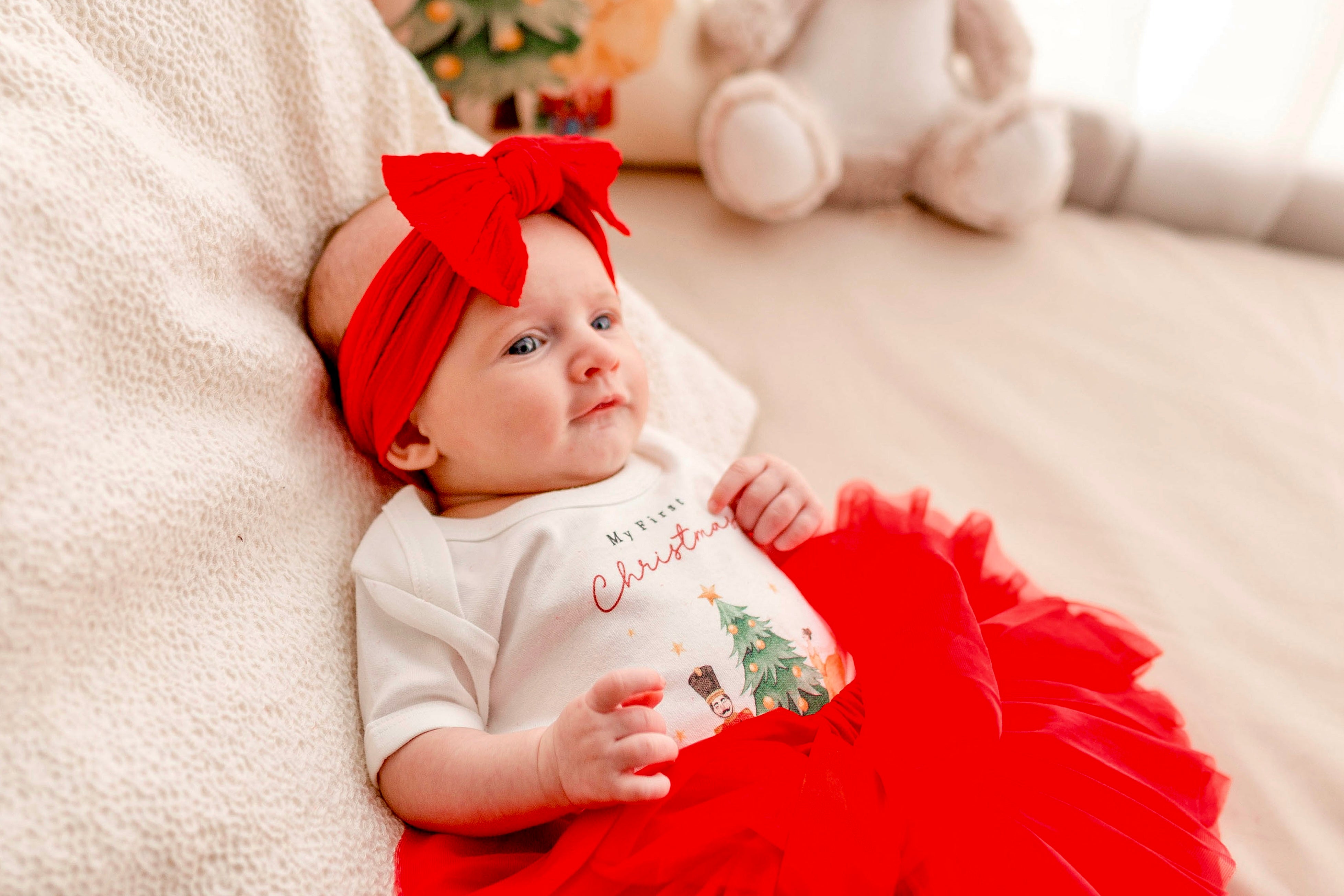 Personalised Christmas Luxury Red Tutu Set with Vest - Traditional Red Nutcracker Design