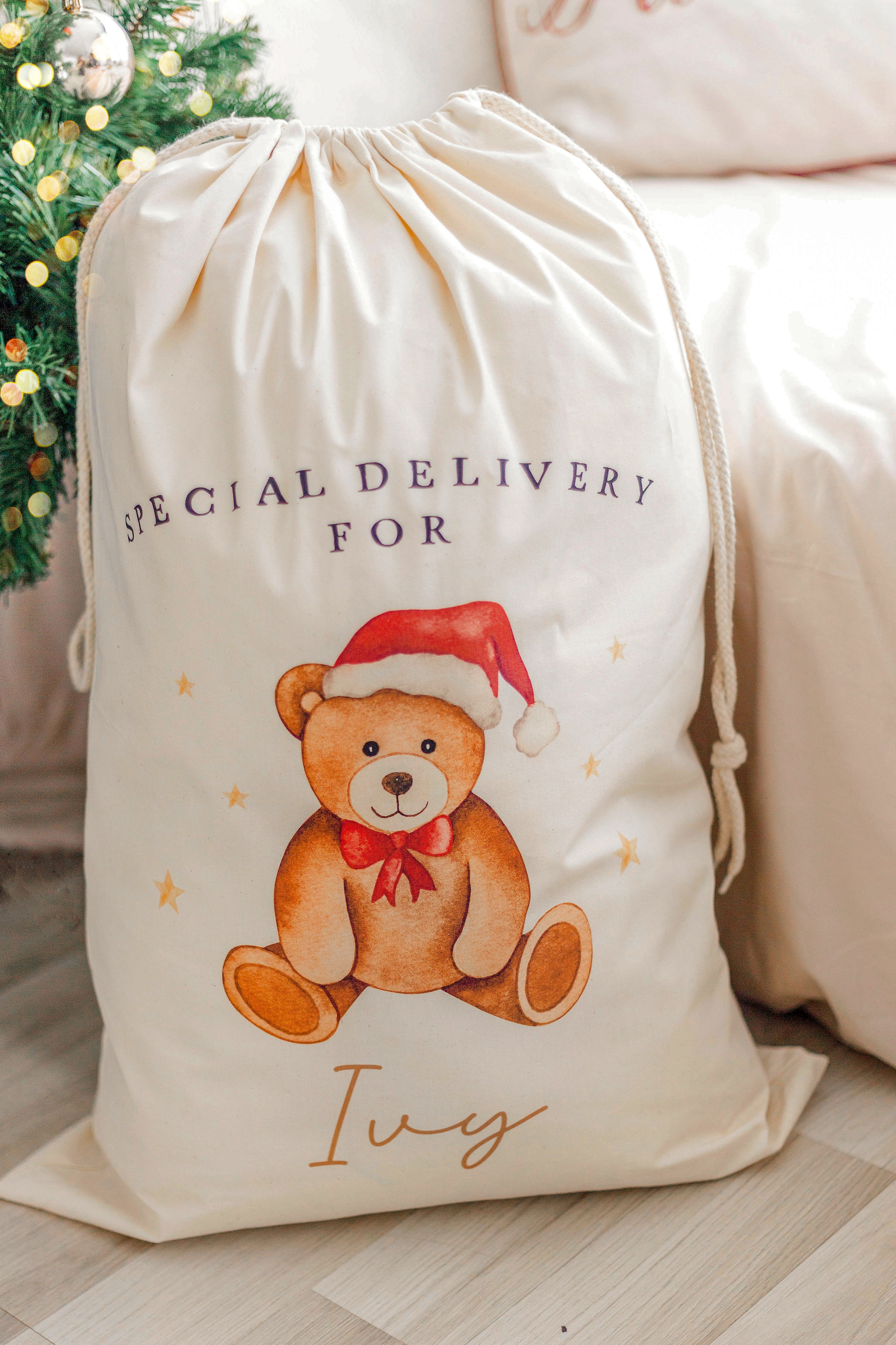 My 1st Christmas Personalised Baby Vest / Babygrow - Georgie Belle’s Bear Red Design