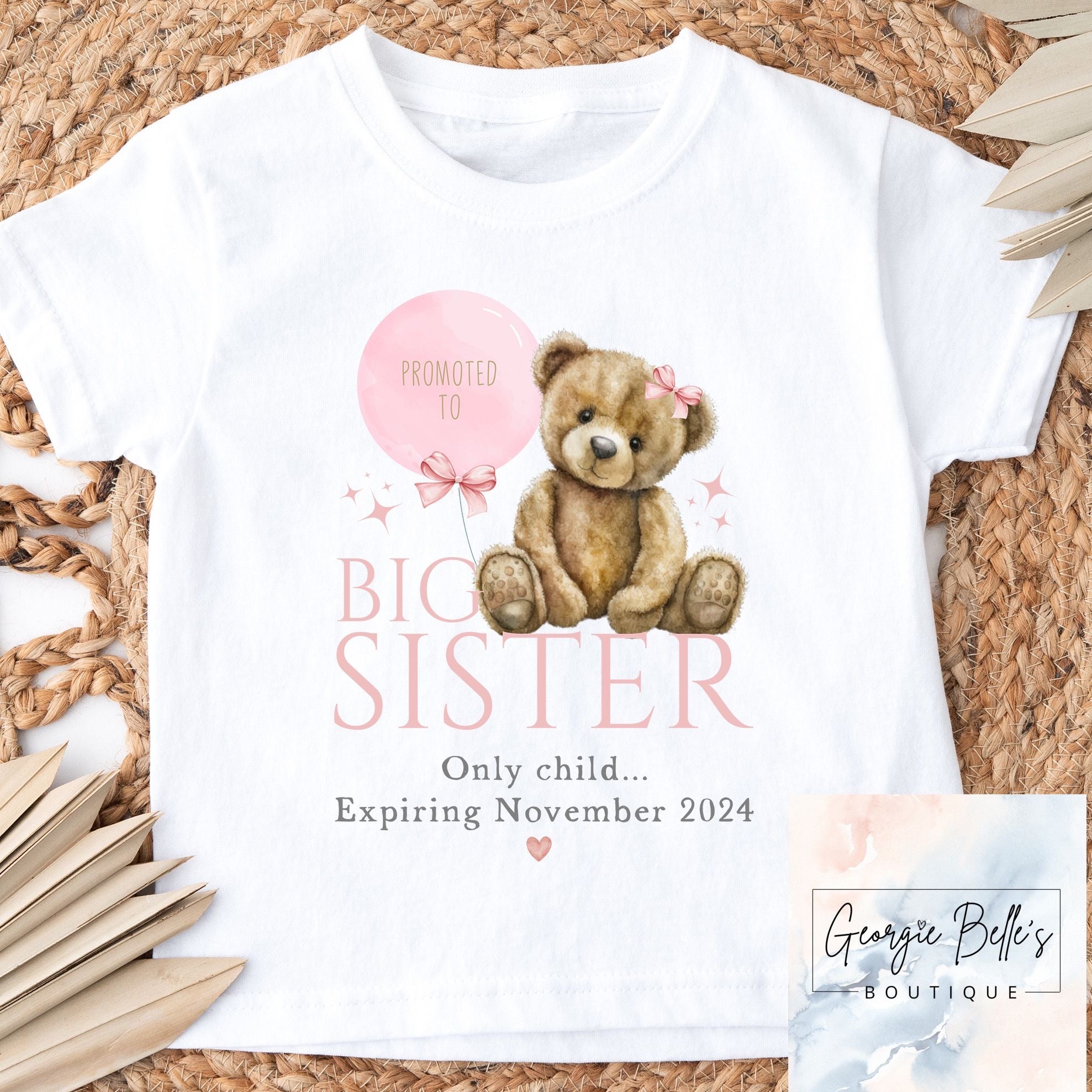 Big Sister Announcement T-Shirt - Bear Design