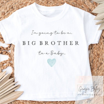 Big Brother Announcement T-Shirt - Blue Heart Design