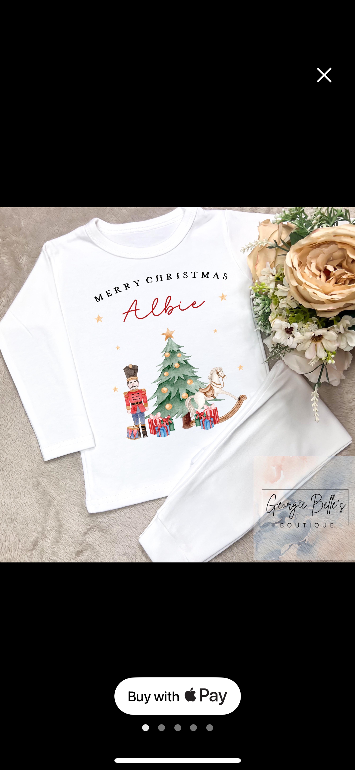 White Personalised Sibling Matching Christmas Pyjamas - Red Nutcracker Design