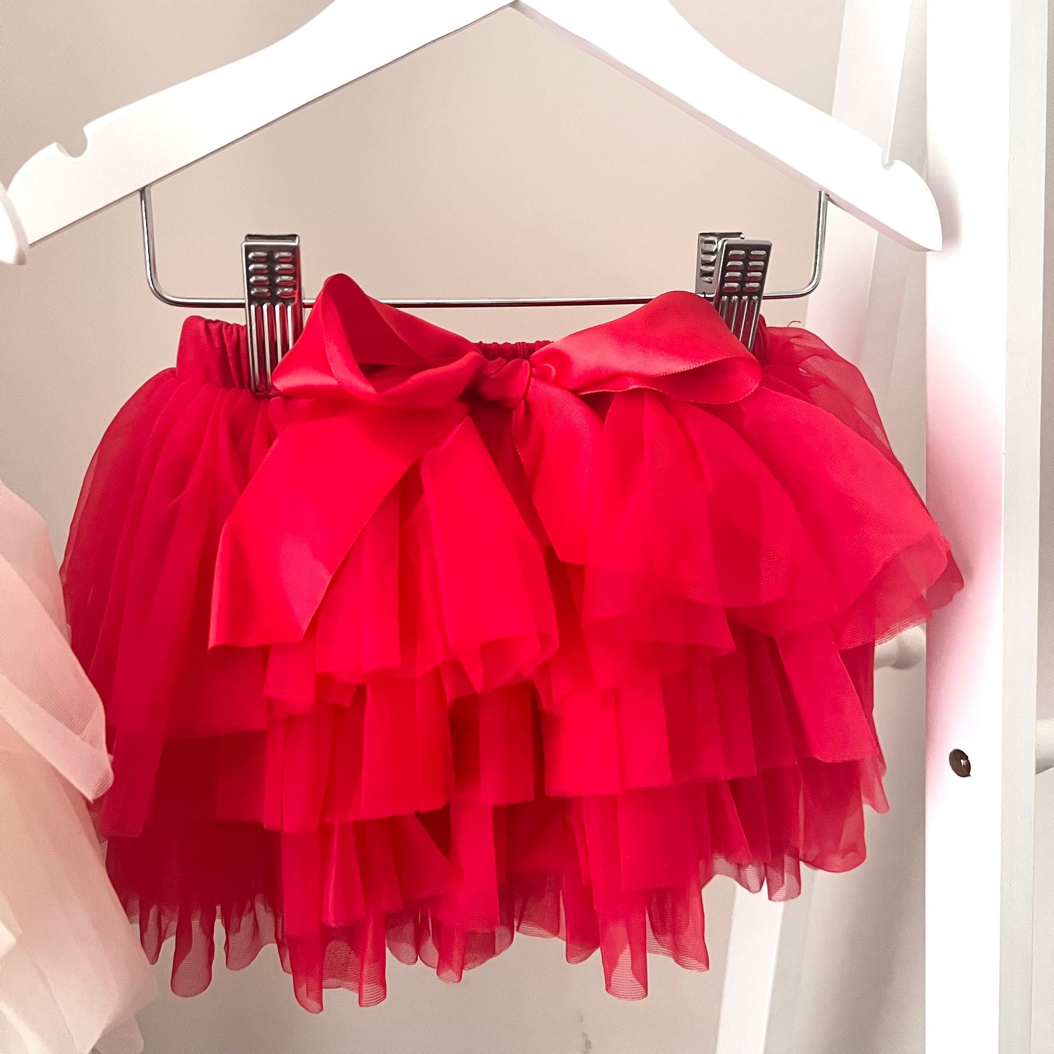 Personalised Christmas Luxury Red Tutu Set with Vest - Georgie Belle’s Bear Design