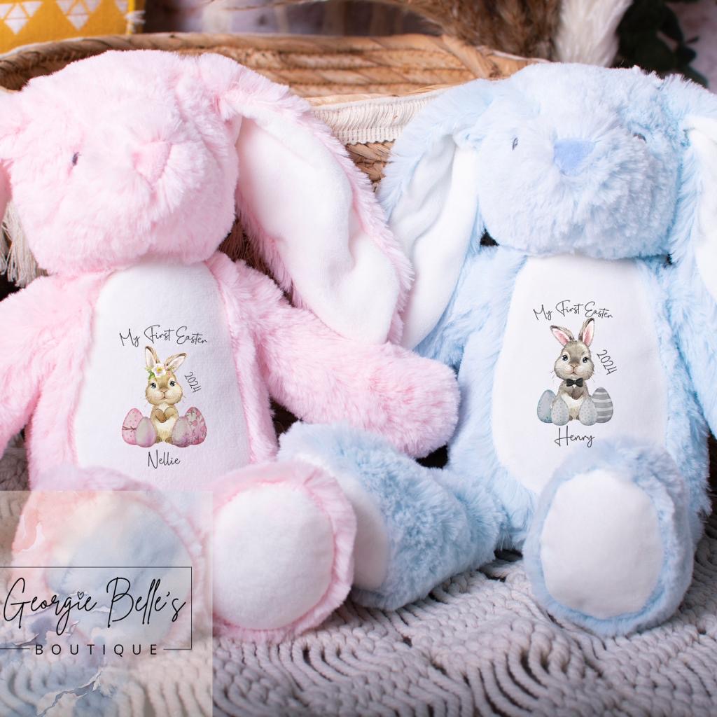 Personalised Pink Easter Bunny Soft Toy