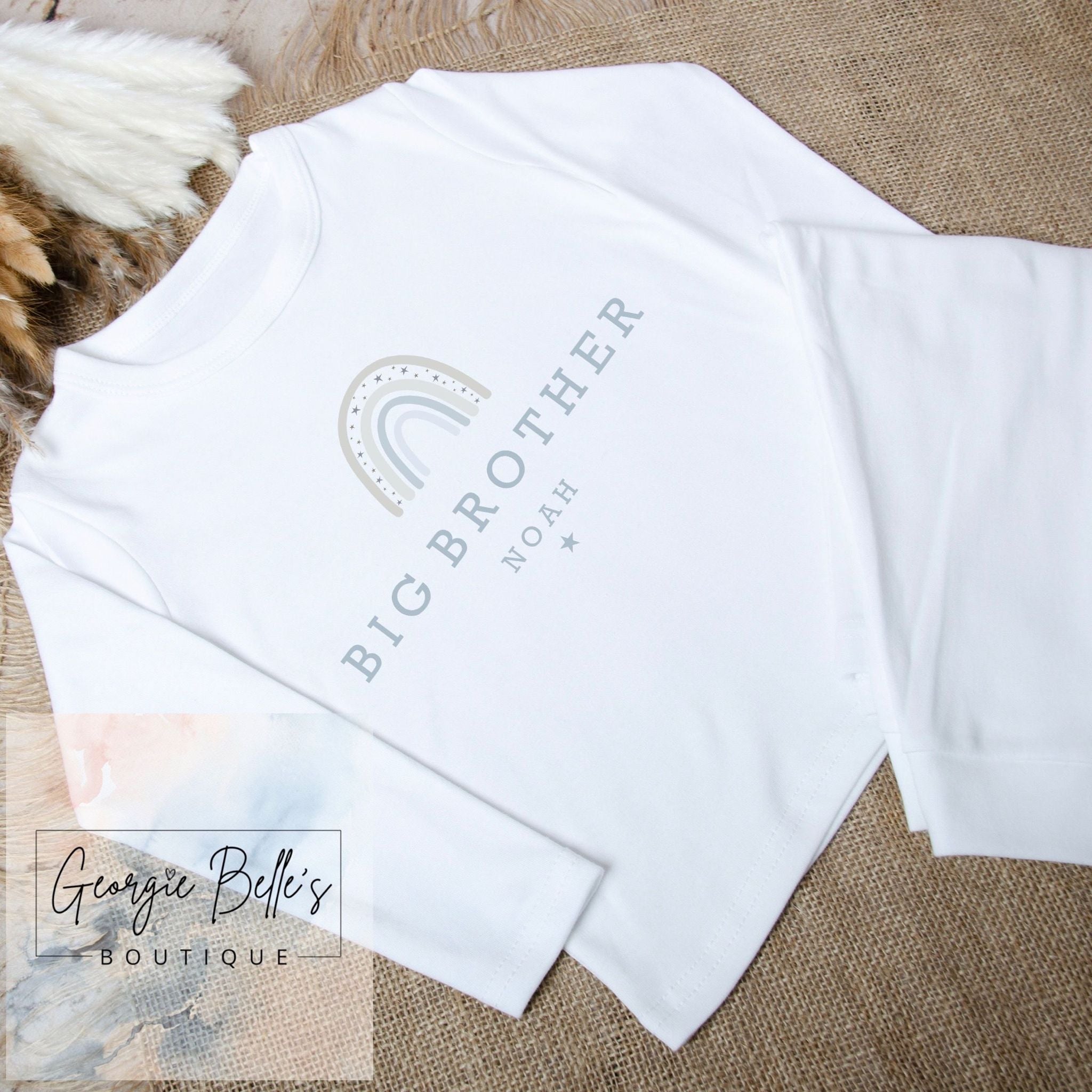 Personalised Big Brother / Little Brother Sibling Matching Babygrow/PJ&