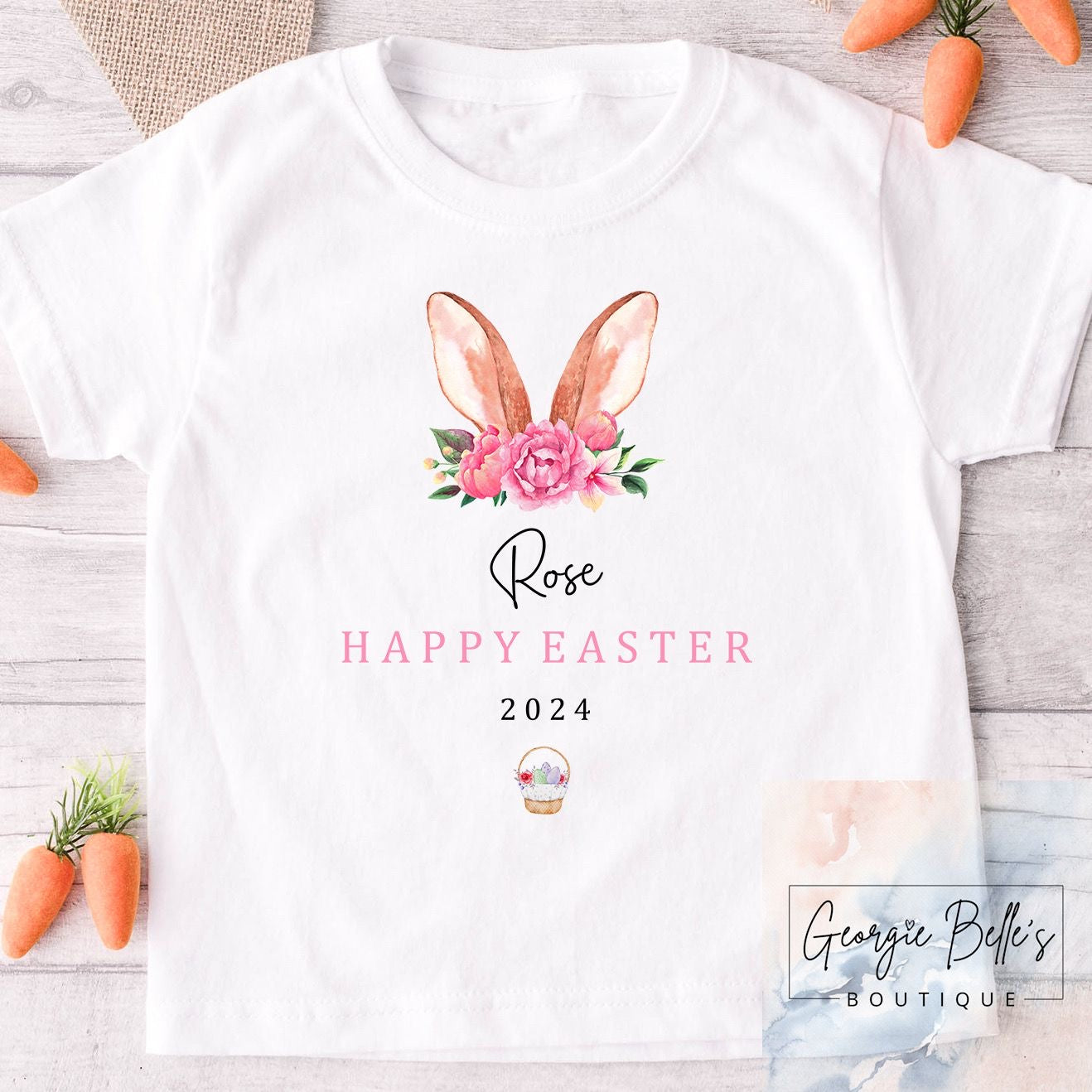 Easter T-Shirt - Pink Bunny Ear Design