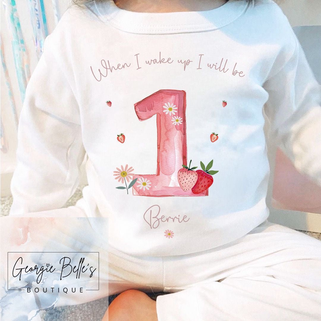 Personalised Birthday Pyjamas -  When I Wake Up Berry Design