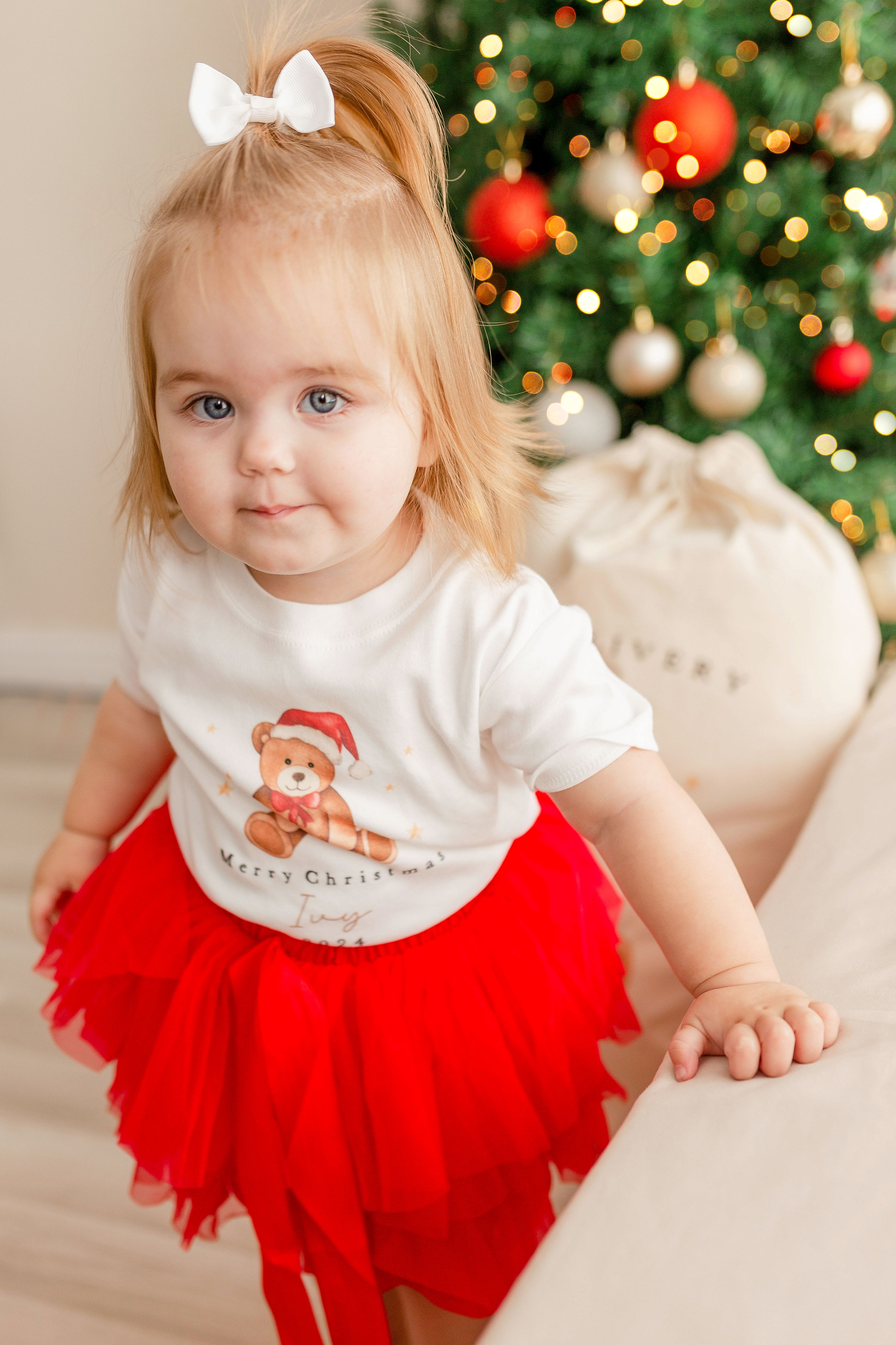 Personalised Christmas Luxury Red Tutu Set with T-Shirt - Georgie Belle’s Bear Design