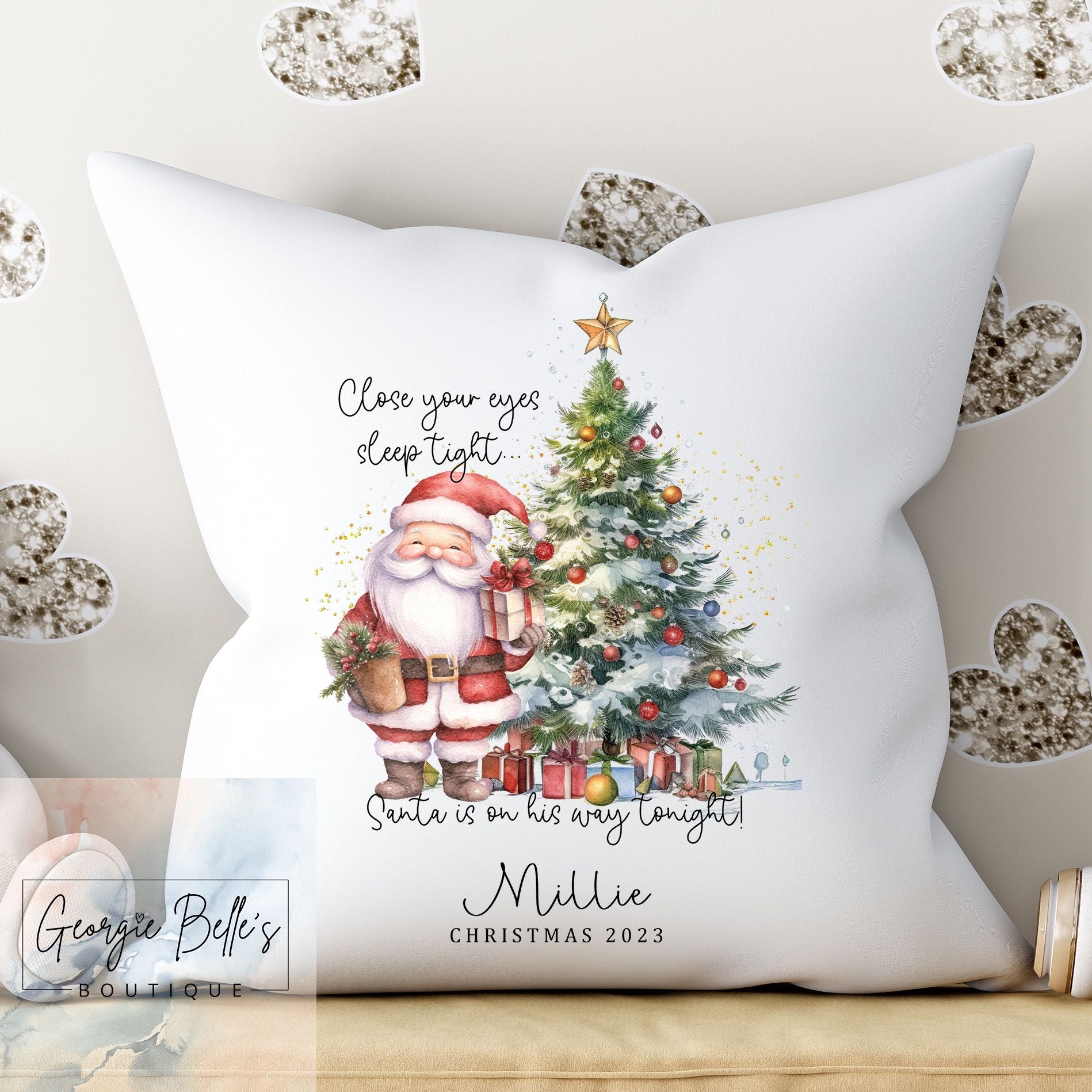 Personalised Christmas Cushion - Sleep Tight Design