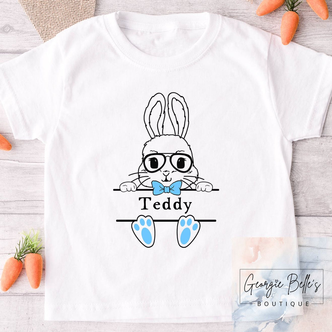 Easter T-Shirt - Blue Bunny Design