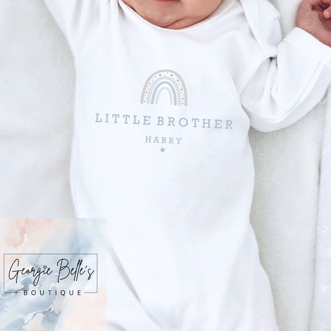 Personalised Big Brother / Little Brother Sibling Matching Babygrow/PJ&