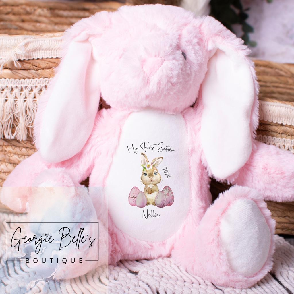 Personalised Pink Easter Bunny Soft Toy