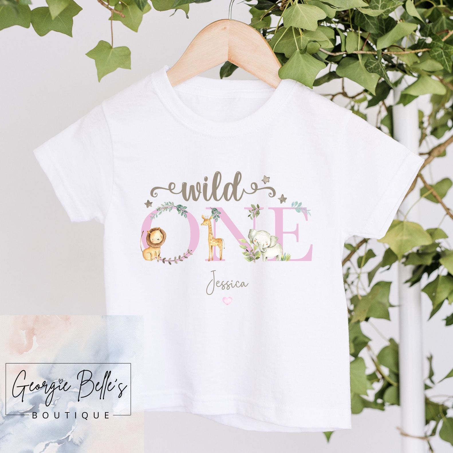 Birthday T-Shirt - Wild One Pink Design