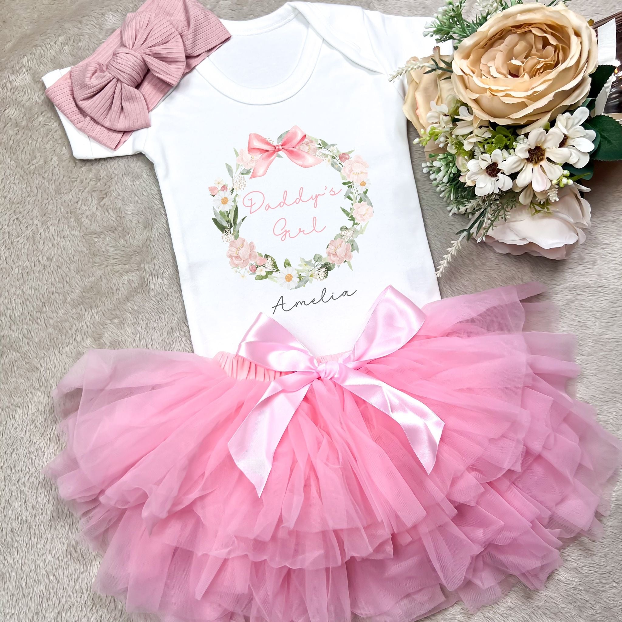 Personalised Father's Day Vest & Tutu - Pink Daddy's Girl Design