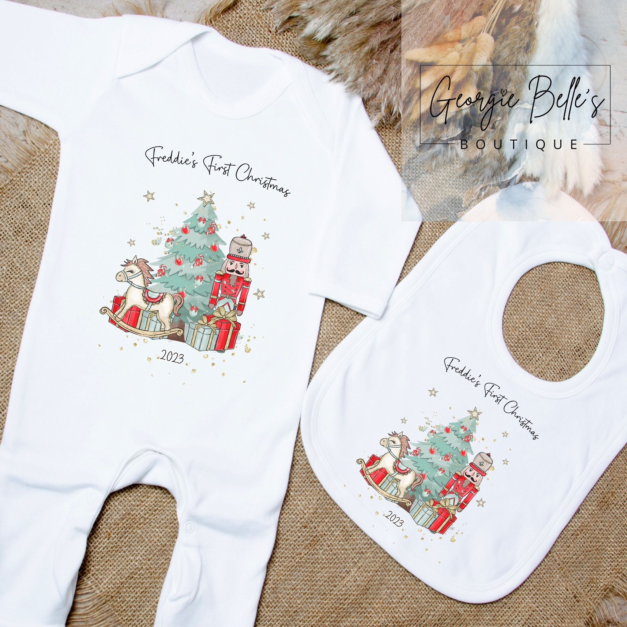 My 1st Christmas Vest / Babygrow - Traditional Red Nutcracker Inspired Design