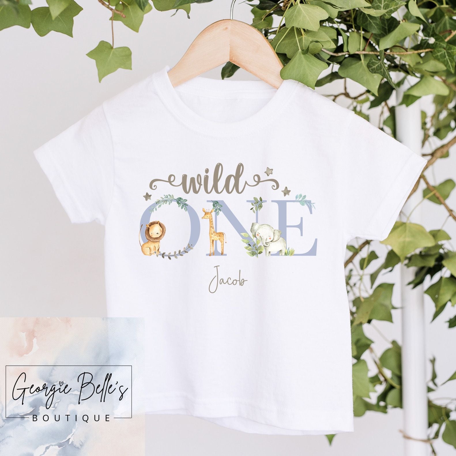 Birthday T-Shirt - Wild One Blue Design