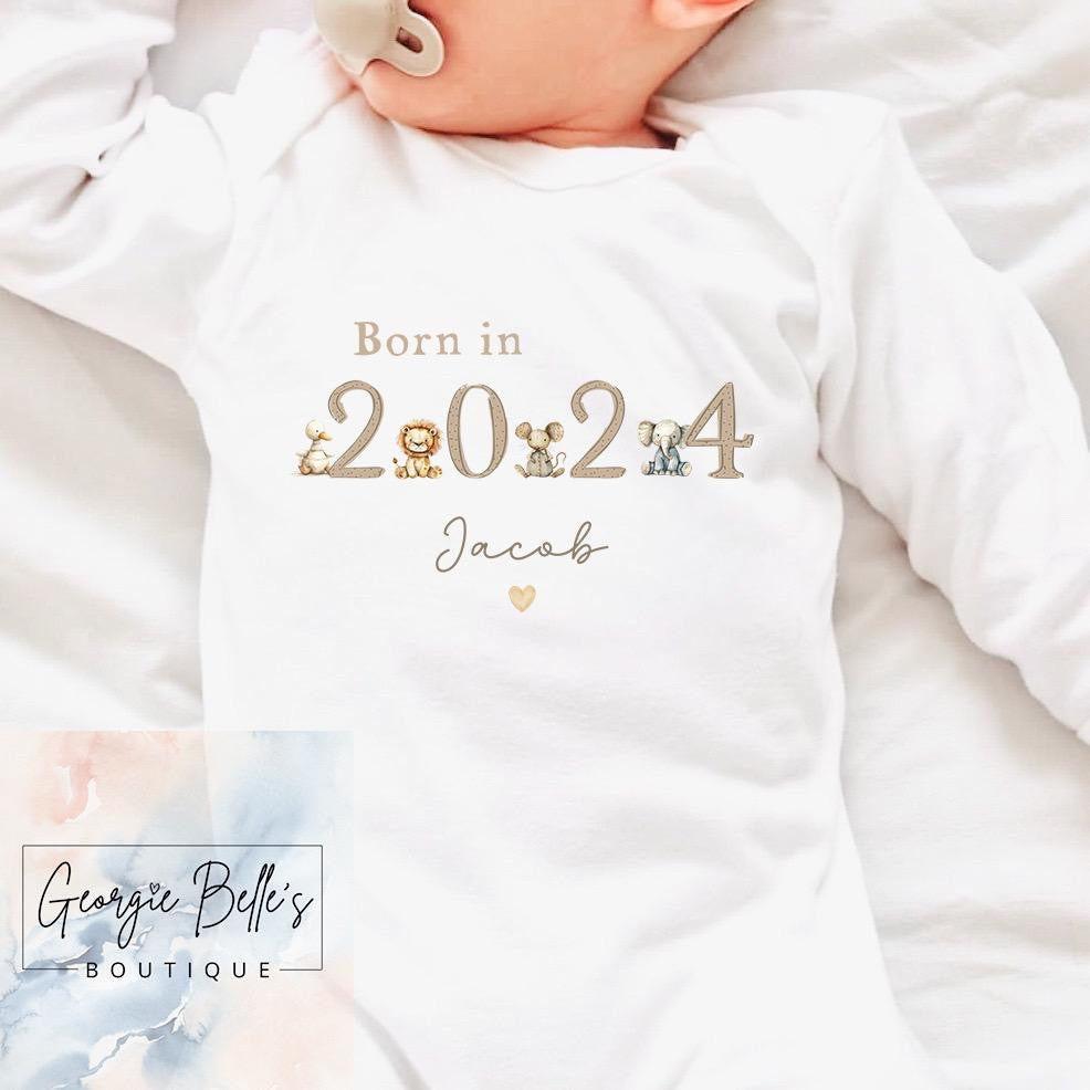 Baby Gift Set - Born In 2024 Safari Design