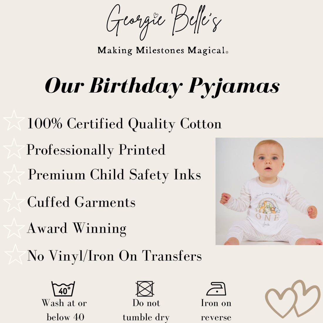 Personalised Birthday Pyjamas -  Beige Pirate Design