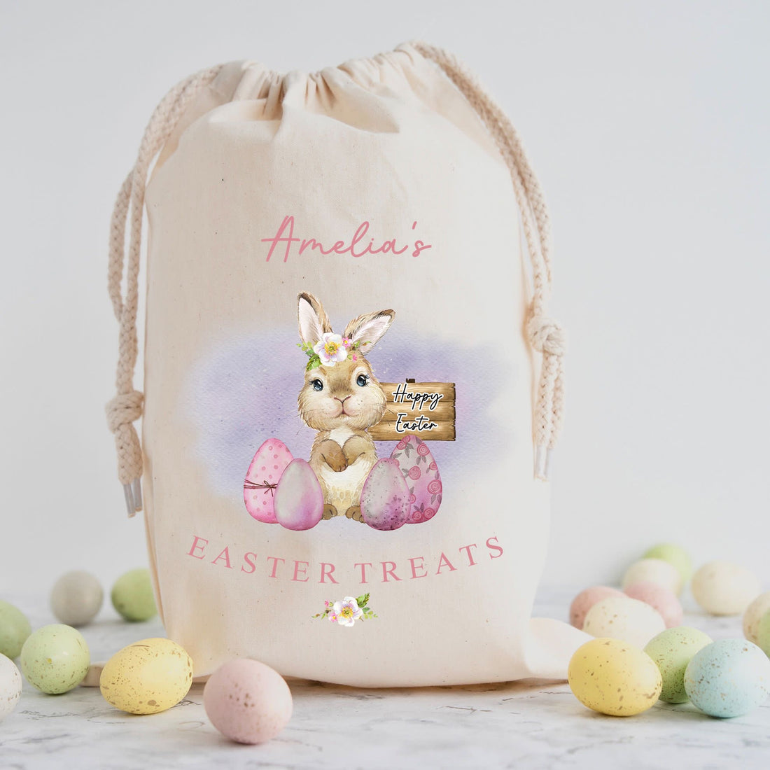 Girls Personalised Easter Treat Sack