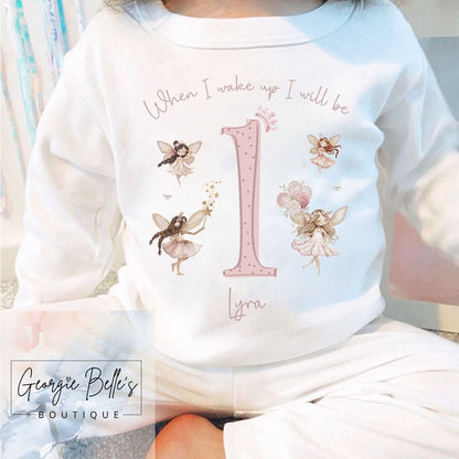 Personalised Birthday Pyjamas - When I wake up Pink Fairy Design