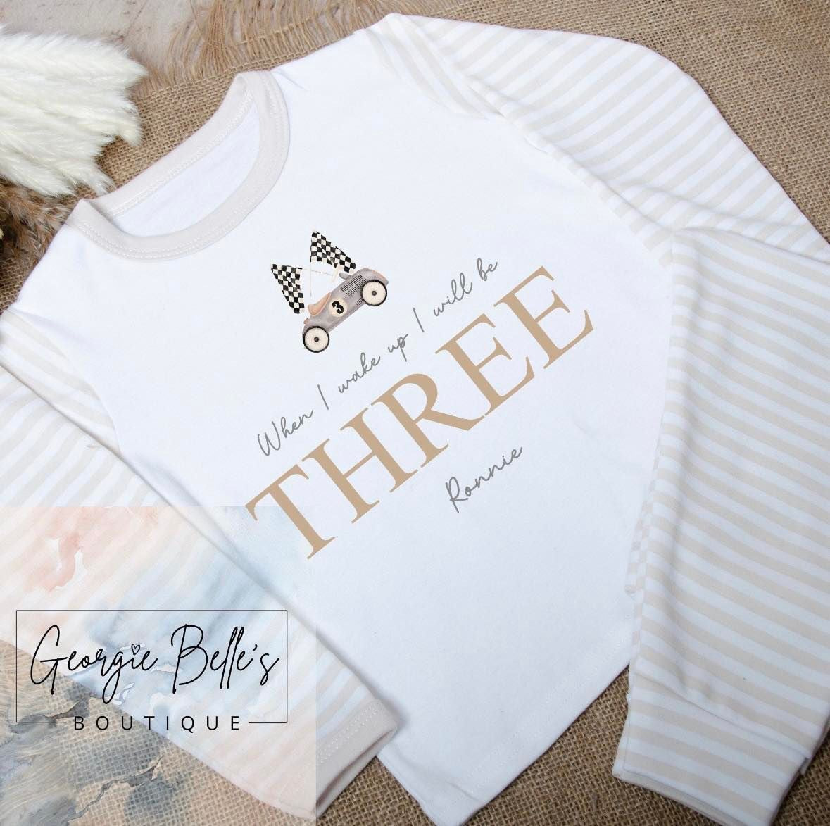 Personalised Birthday Pyjamas - Nude Car Design