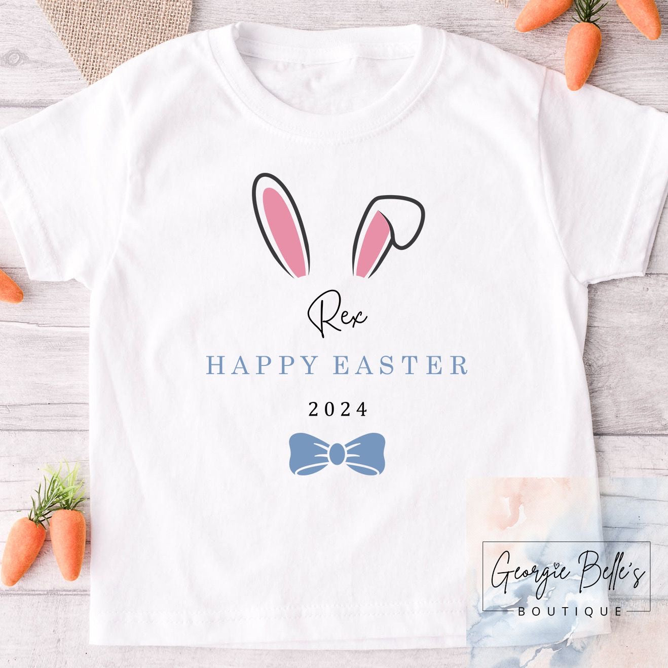 Easter T-Shirt - Blue Bunny Ear Design