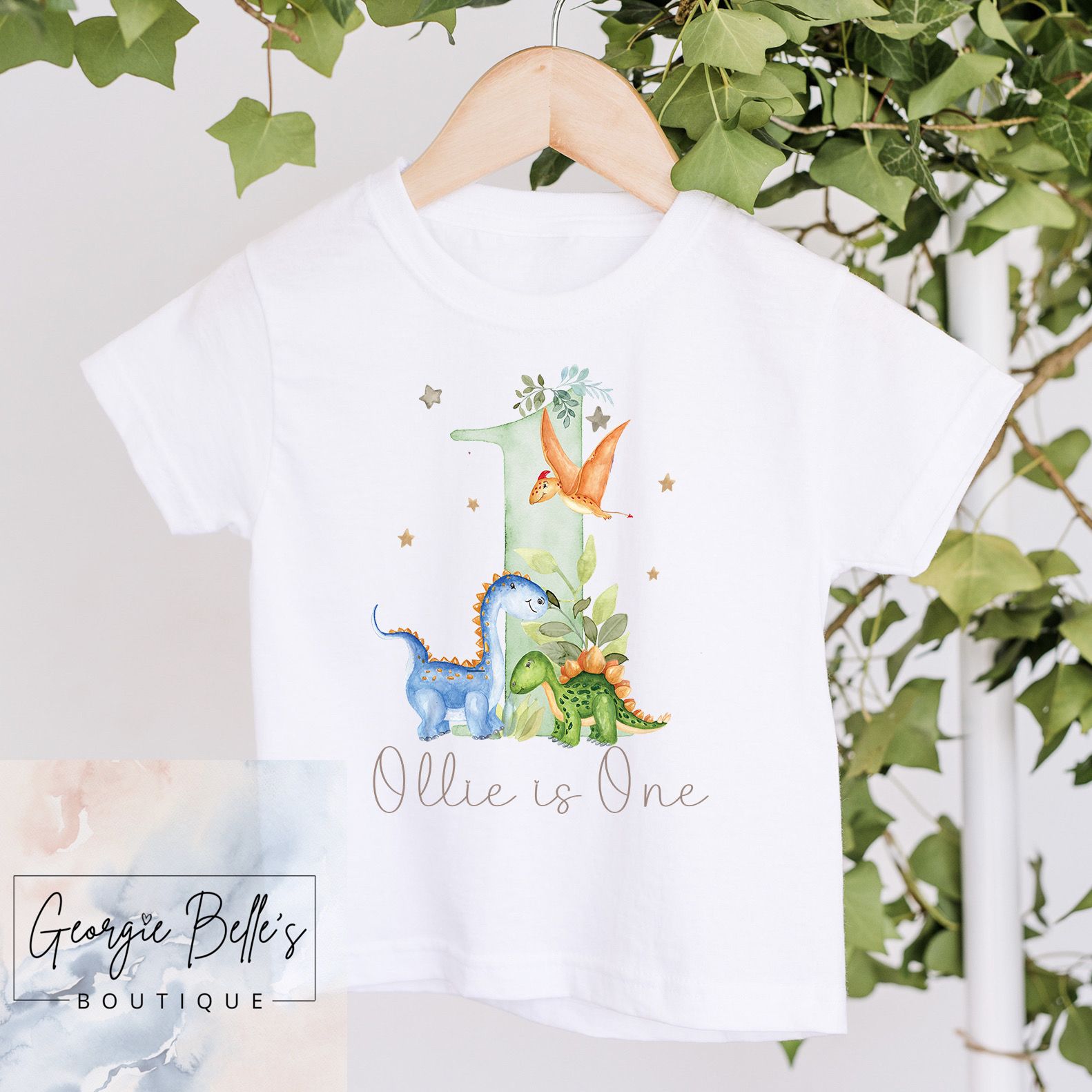 Boys Dinosaur family Birthday Personalised T-shirt