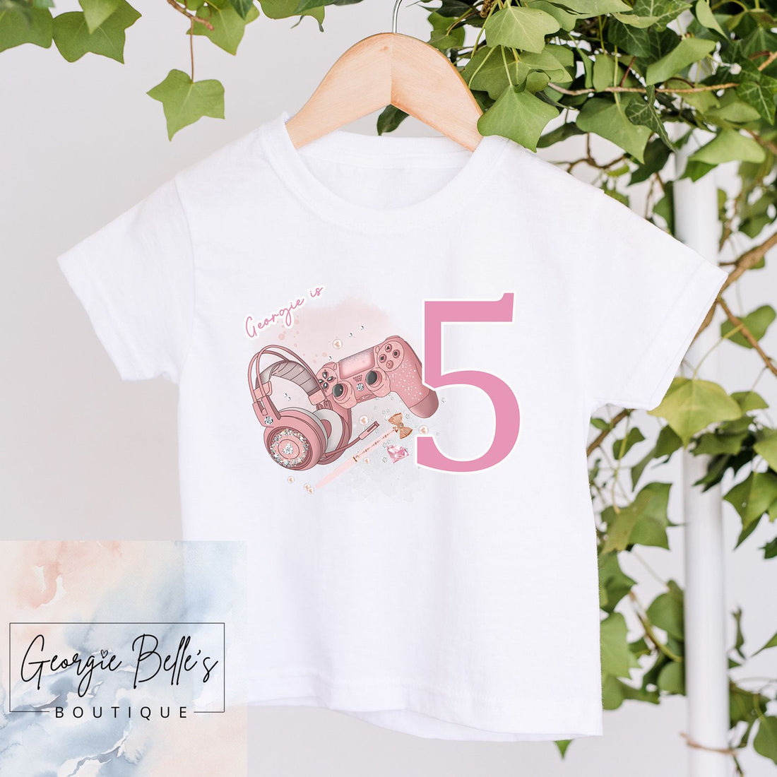 Birthday T-Shirt - Pink Gaming Design