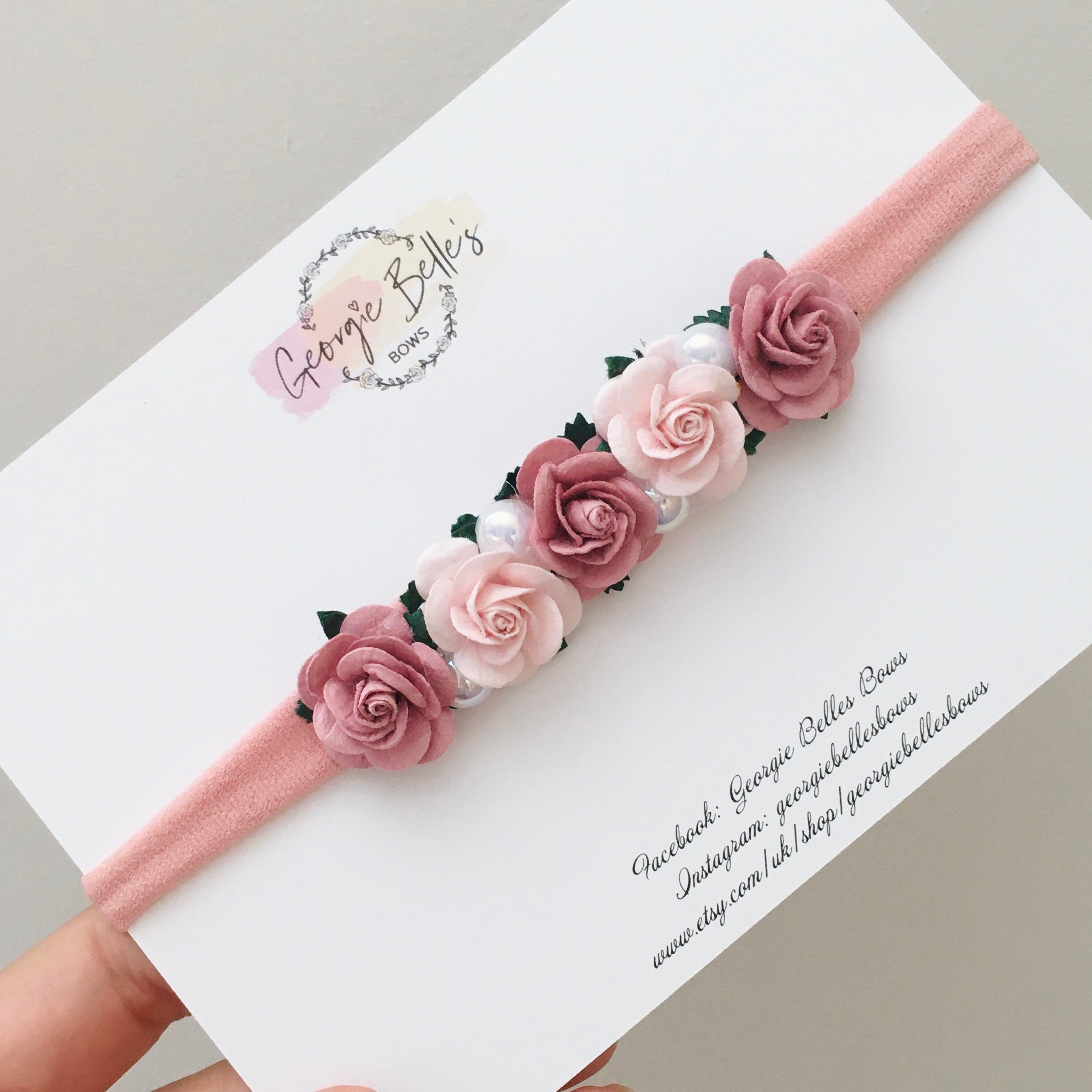 Pink Floral Headband