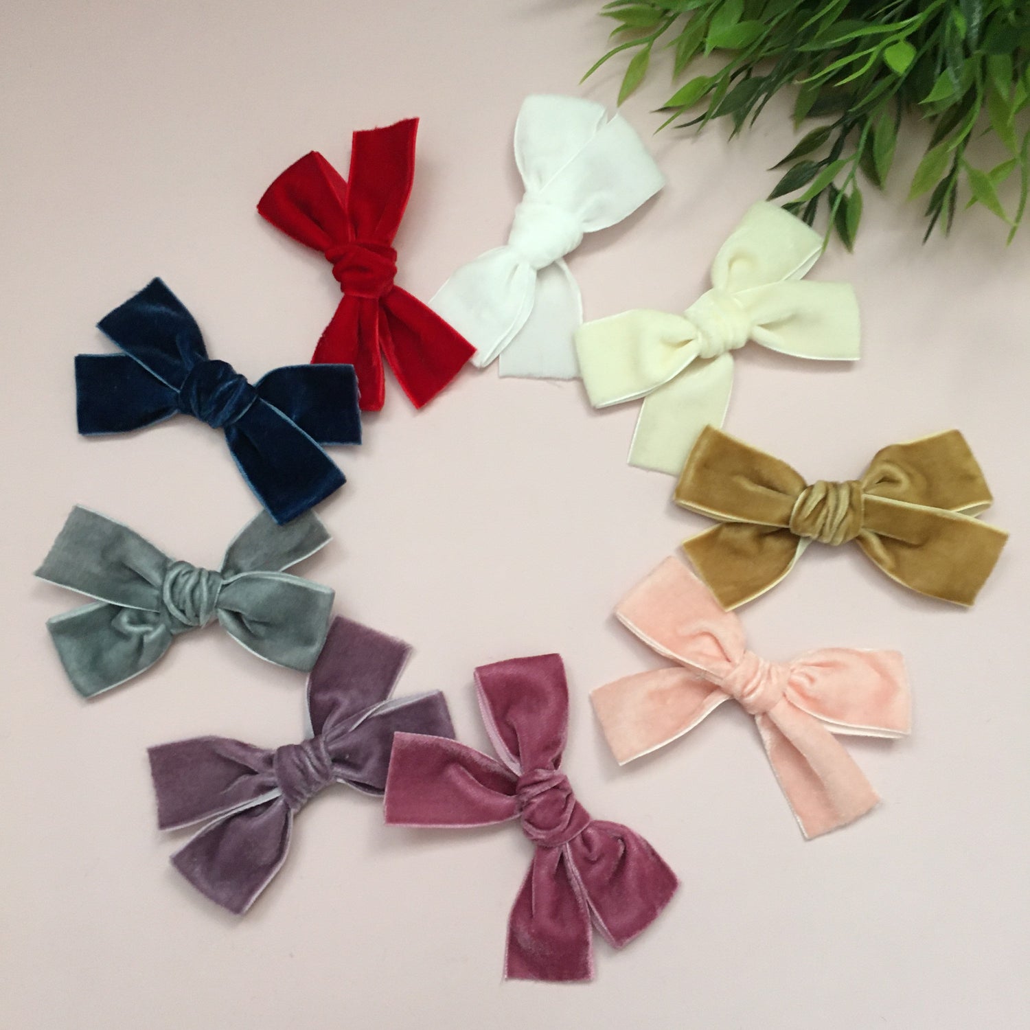 Velvet hair bow, hair bows, baby headband, baby girl bows, autumn hair bows