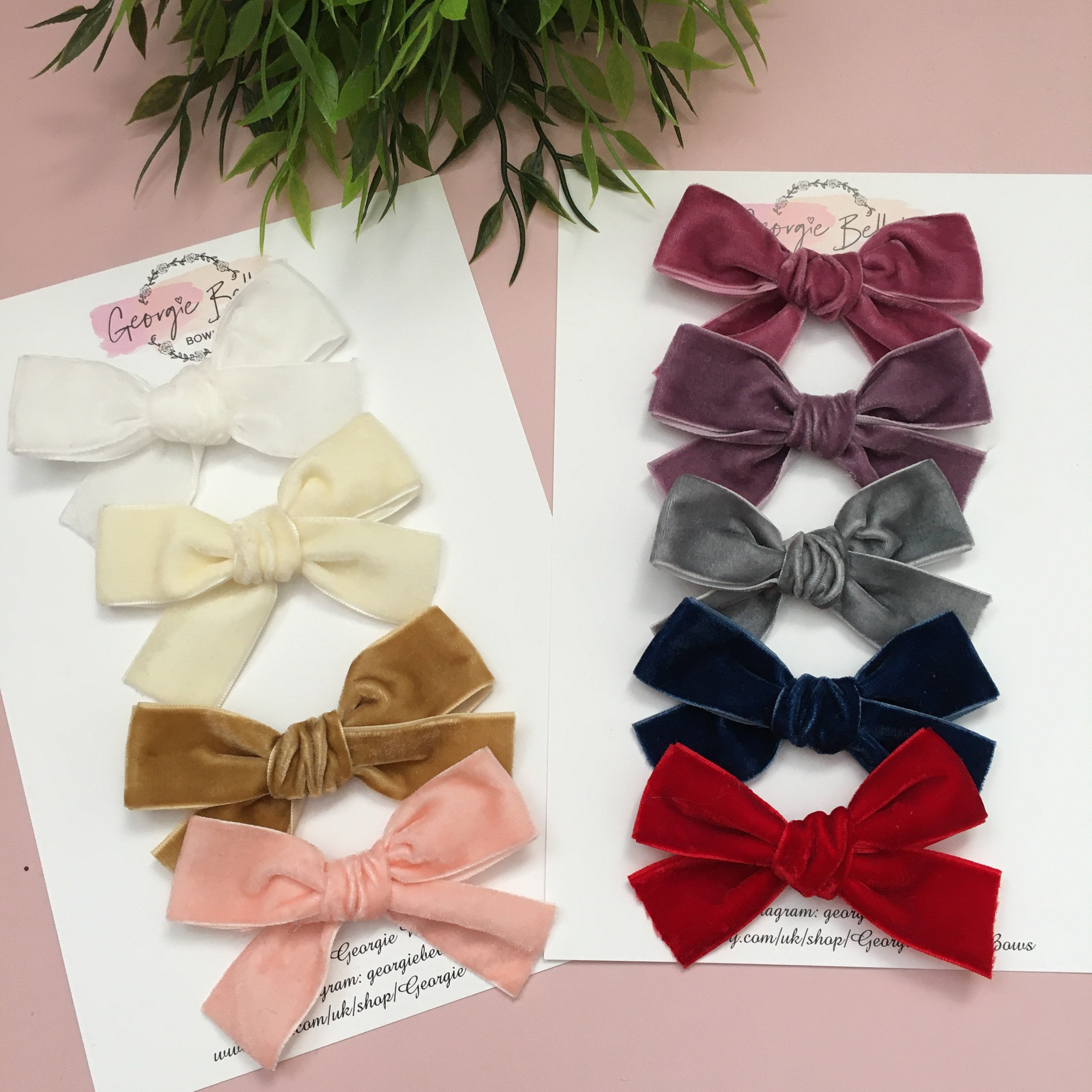 Velvet hair bow, hair bows, baby headband, baby girl bows, autumn hair bows