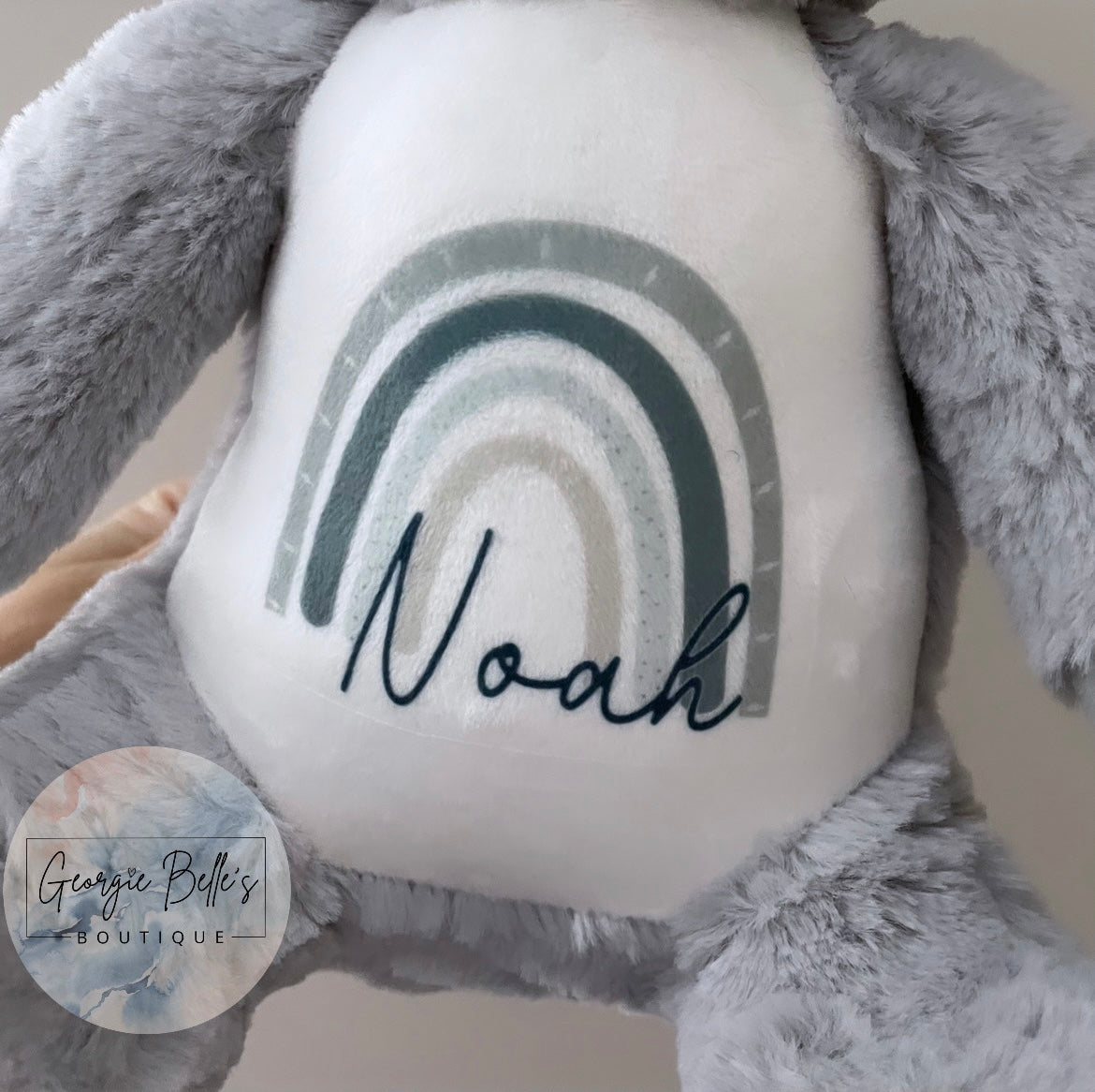 Grey Rainbow Personalised Koala Soft Toy