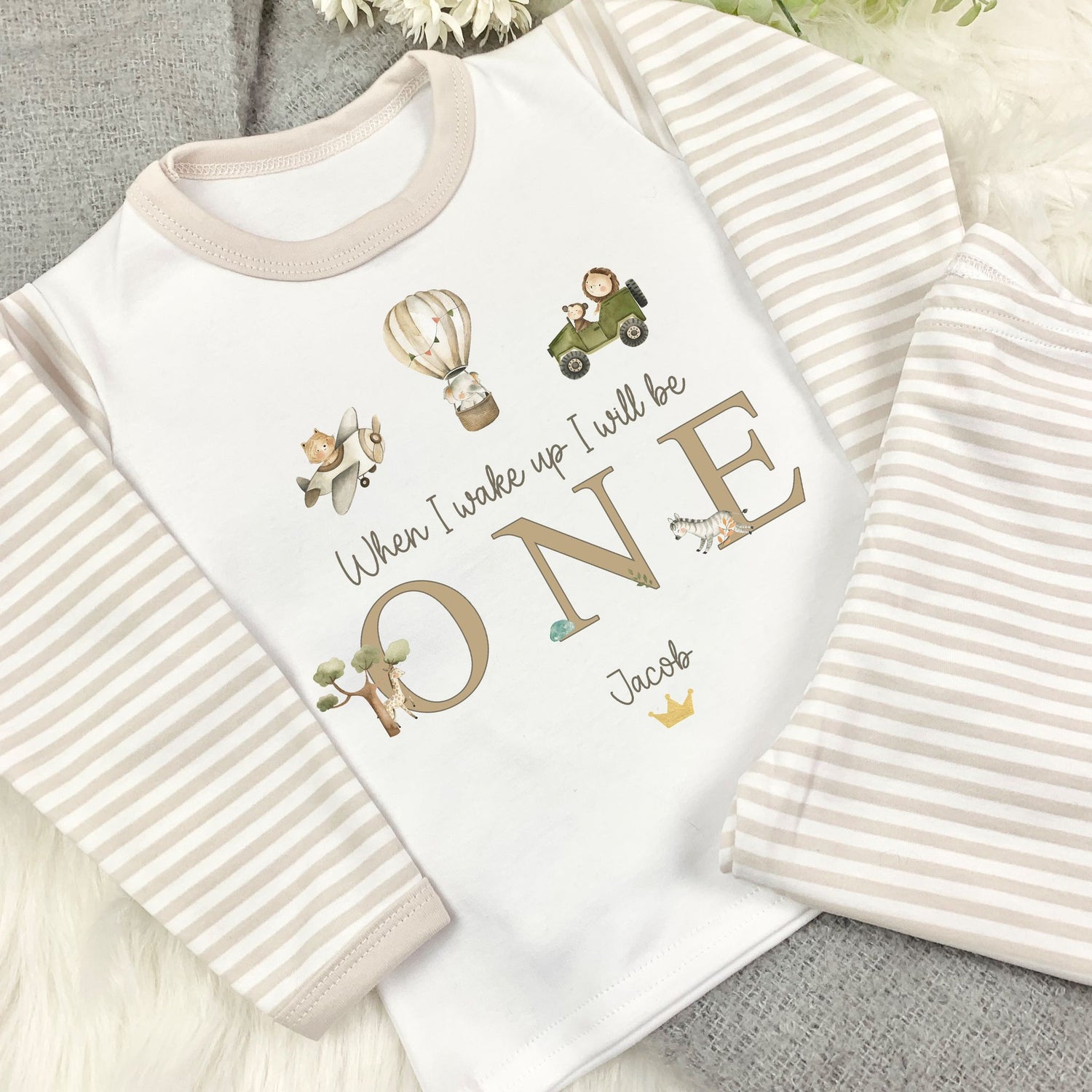 Boys Safari Personalised Birthday Pyjamas