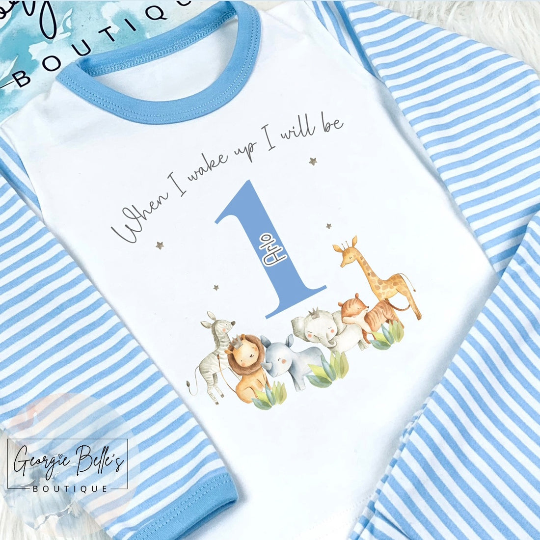 Personalised Birthday Pyjamas -  Safari Design