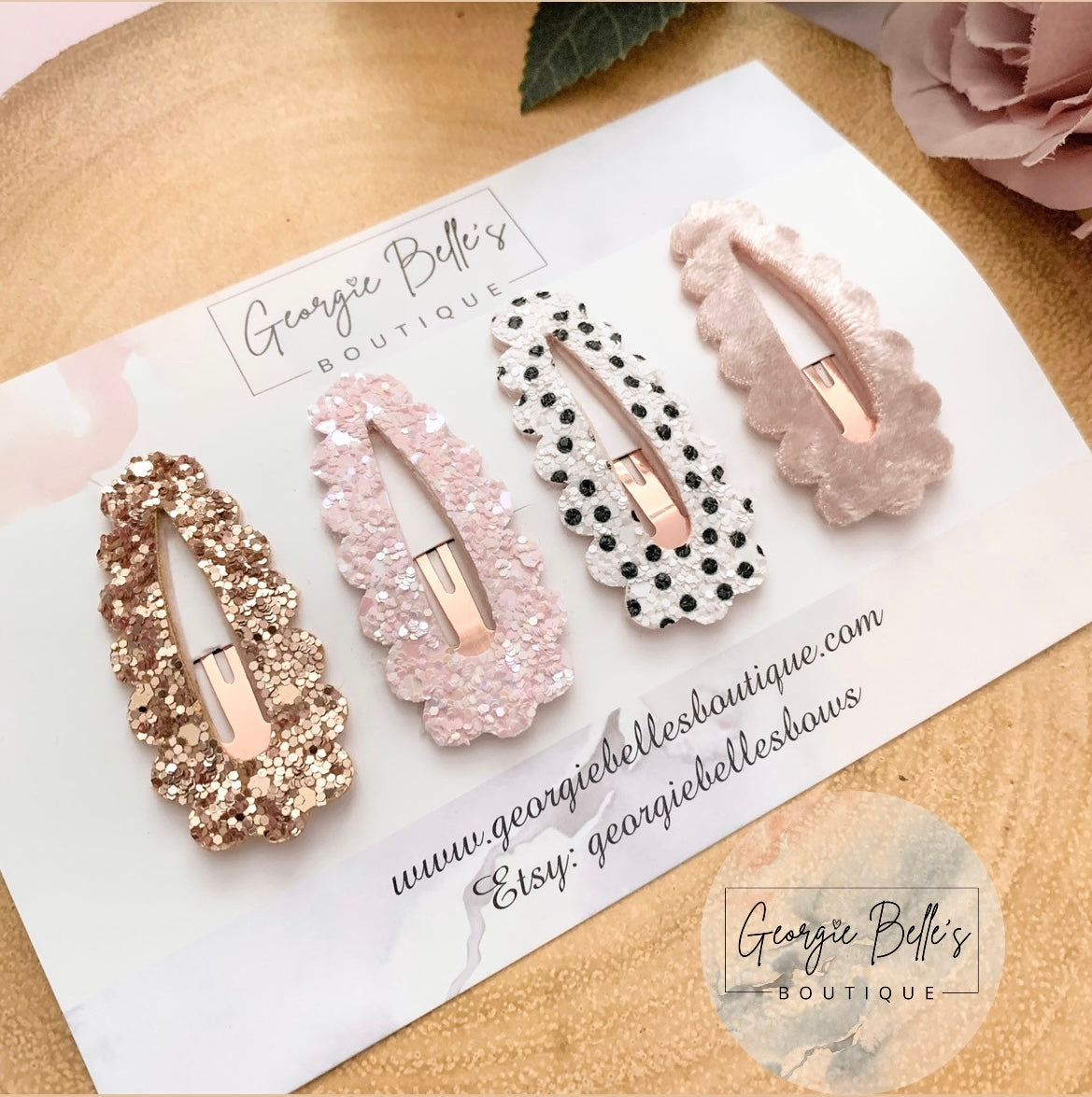 Rose Gold Snap Clip Set