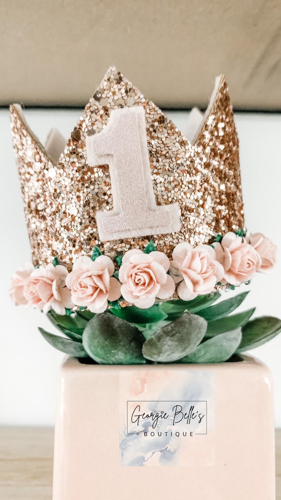 Rose Gold &amp; Blush Pink Birthday Crown