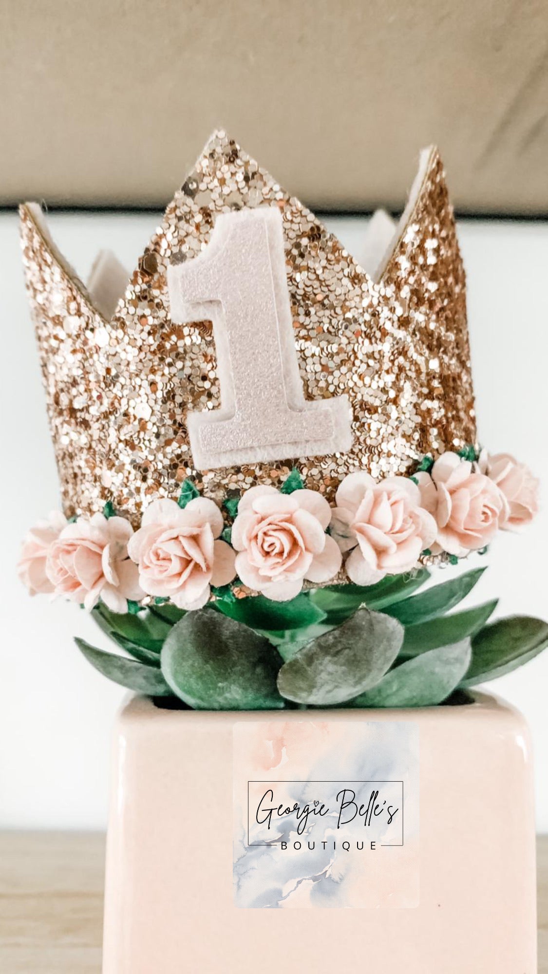 Rose Gold &amp; Blush Pink Birthday Crown