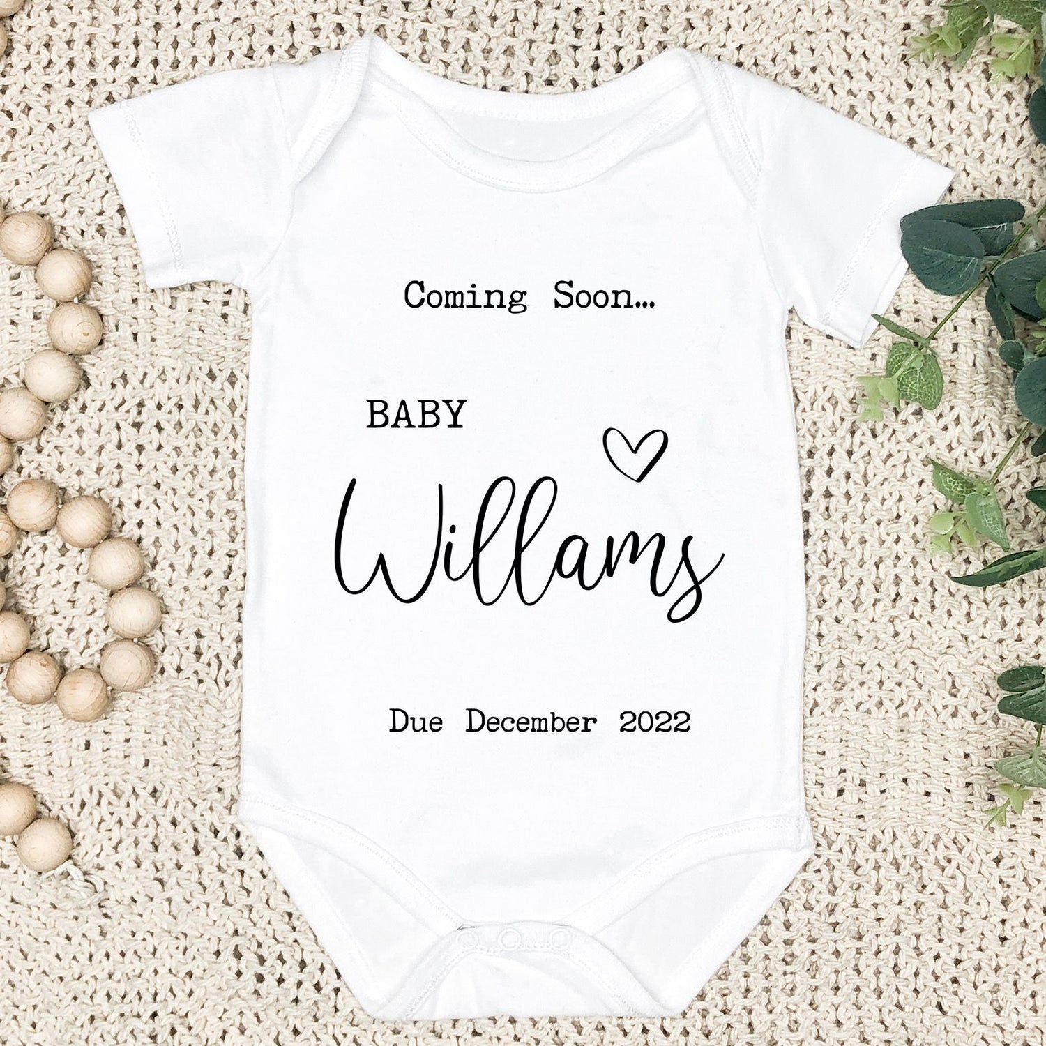 Personalised Baby Announcement Vest