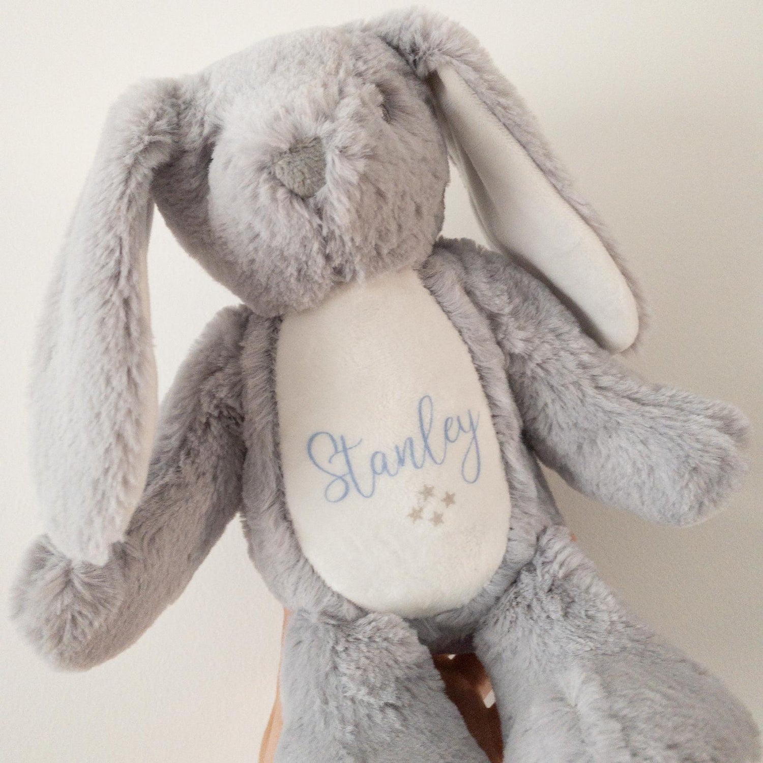 Blue Star Design Personalised Grey Bunny Soft Toys