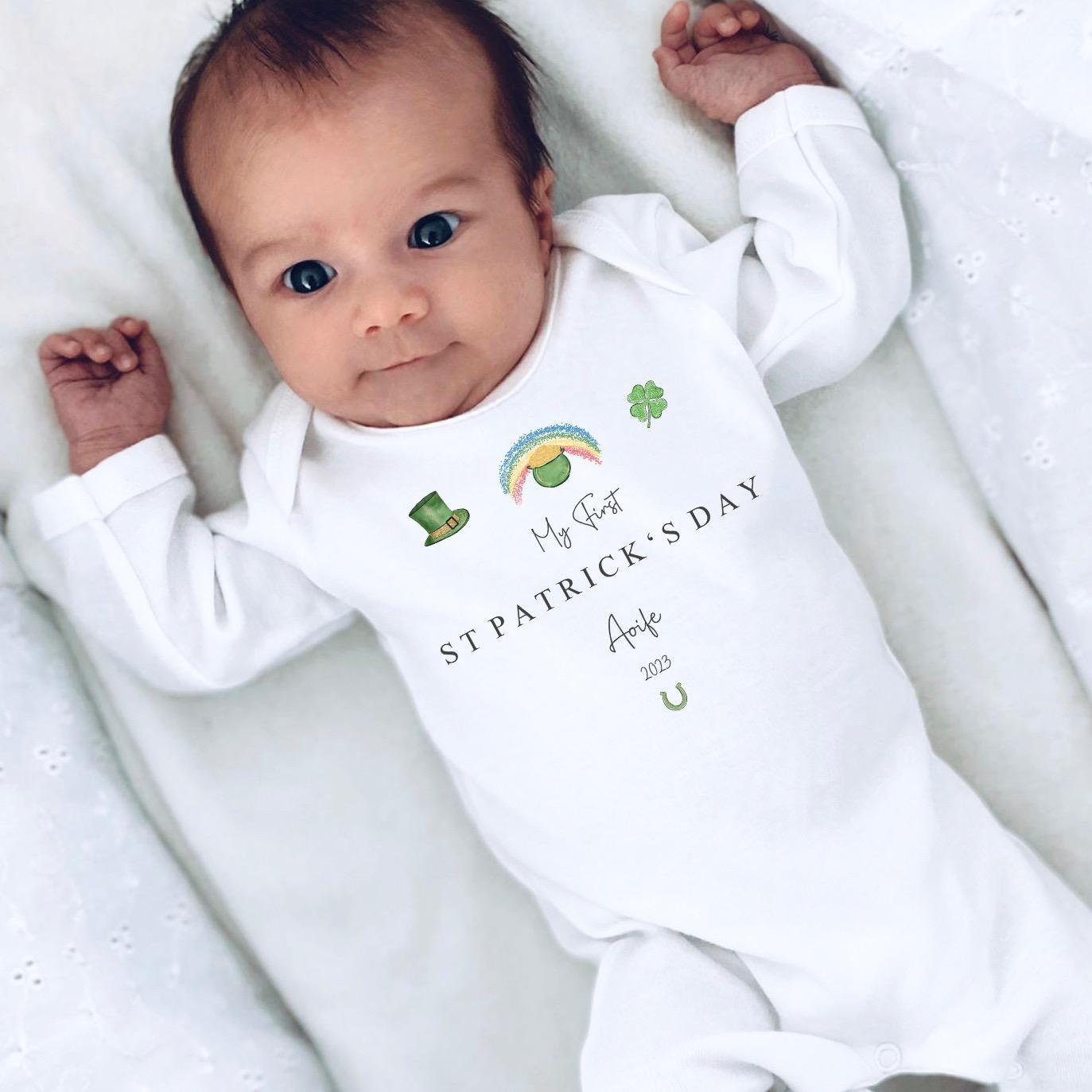 St. Patrick’s Day Personalised Vest / Babygrow / Sleepsuit