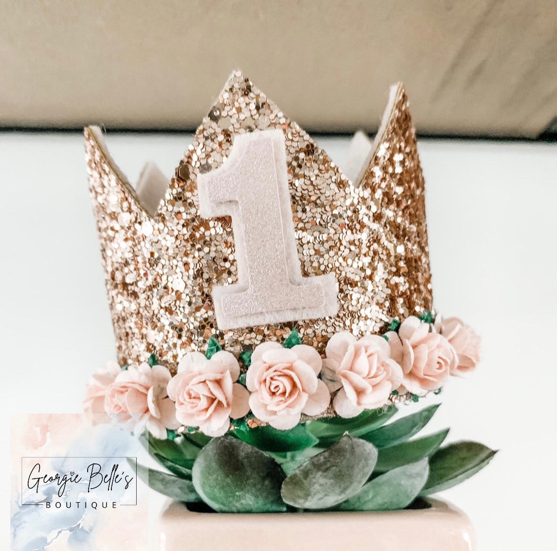 Rose Gold &amp; Blush Pink Birthday Crown